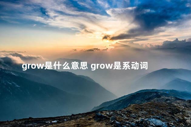 grow是什么意思 grow是系动词吗
